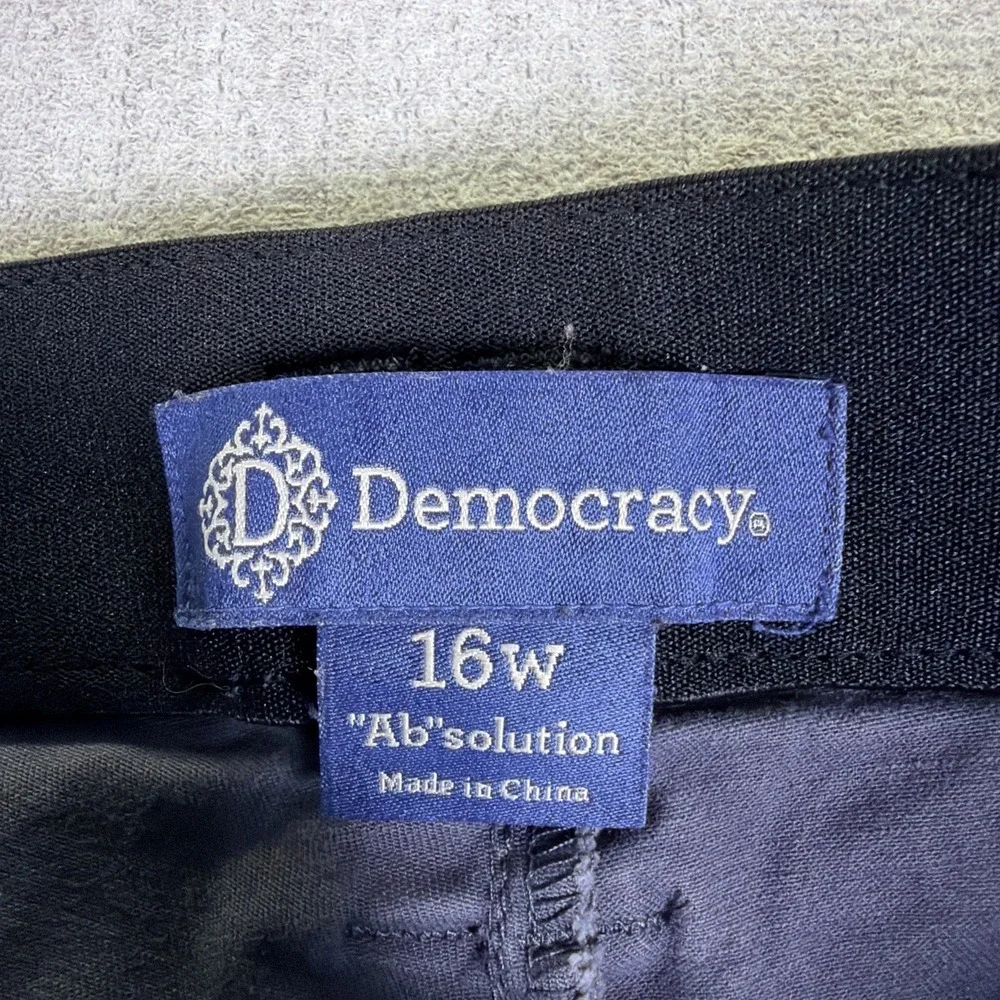 Democracy Pants Women Size 16W Gray Ab Solution Straight Utility Double Knee